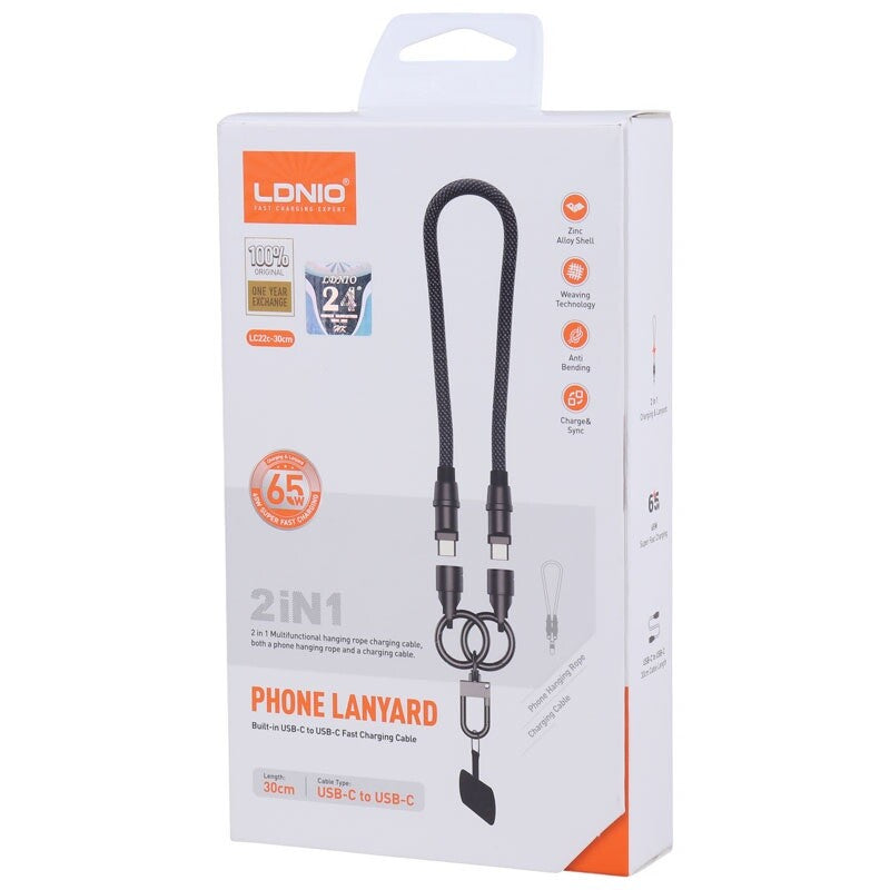Cable correa LDNIO LC22C USB-C a USB-C 65 W | 1,2 m - vista 6 - MyTechCell Colombia