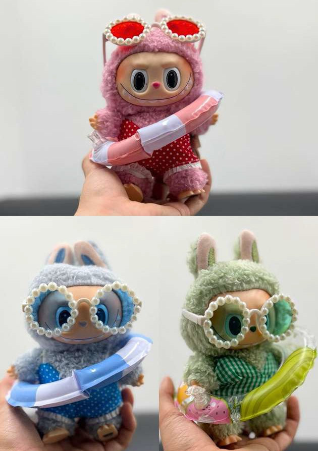 Vestido de Baño + Gafas + Flotador Labubu