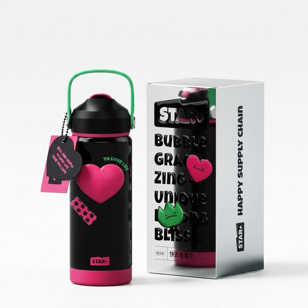 Termo Star+ 550ml corazon metalizado #14
