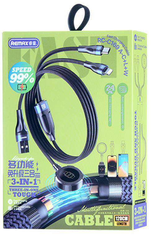 Cable Remax 3 en 1 RC-C169 vista 2 - MyTechCell Colombia