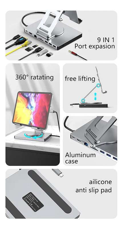 Holder 360º Metalico Tablet Multipuerto #1 vista 2 - MyTechCell Colombia
