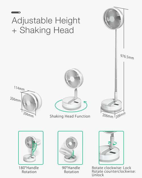 Ventilador P10 Plegable + Lampara Recargable