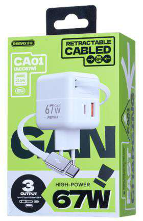 Cabeza + Cable Retráctil Remax CA01 67W vista 2 - MyTechCell Colombia