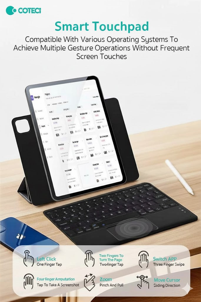 Teclado Bluetooth + Tuchpad Coteci vista 3 - MyTechCell Colombia