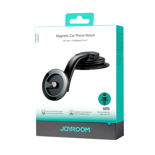 Soporte vehicular magnético JOYROOM JR-ZS366-W | Ventosa y rejilla - vista 2 - MyTechCell Colombia