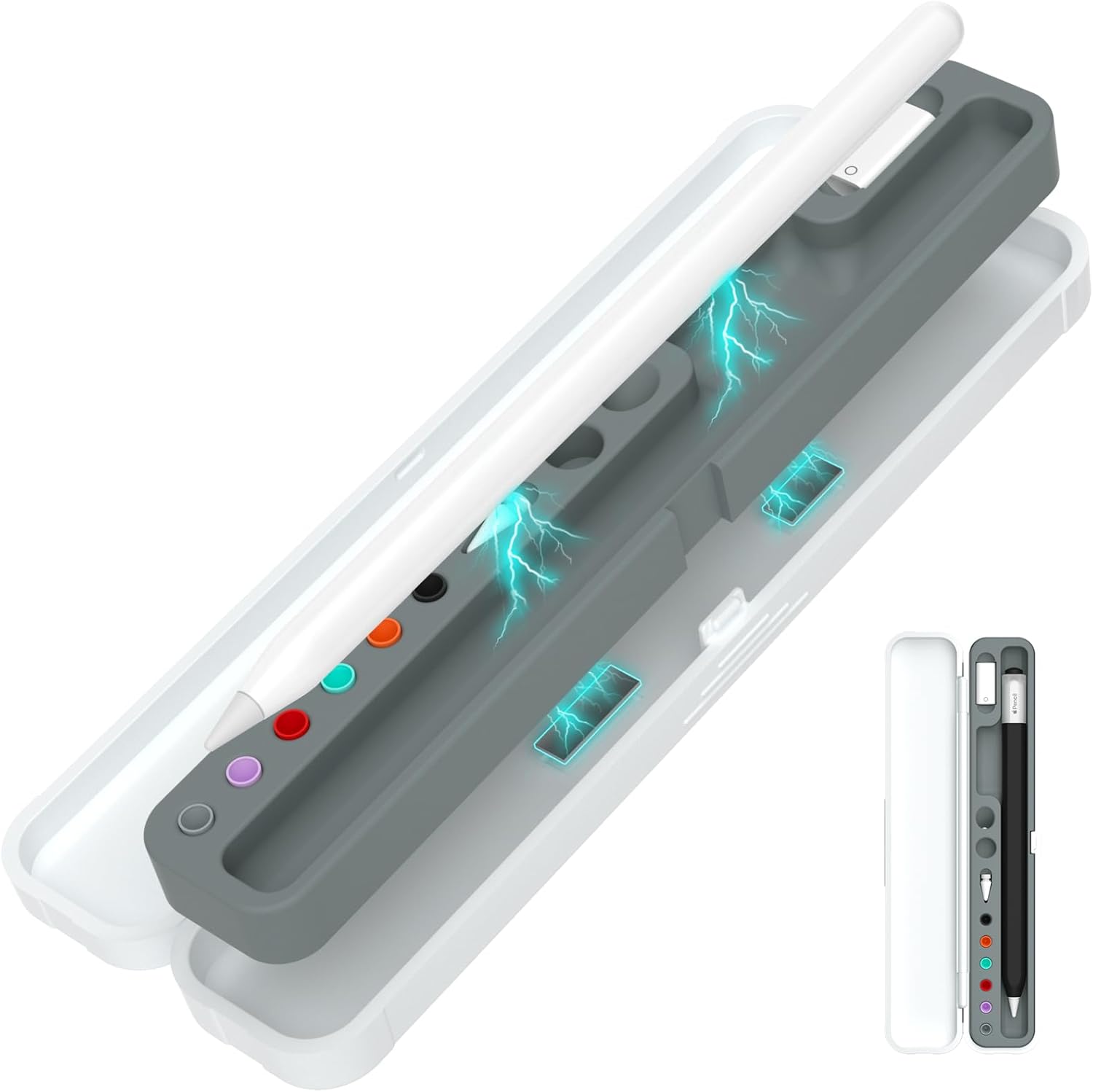 Cajita Para Apple Pencil + Set de Repuesto de Puntas Colores vista 3 - MyTechCell Colombia