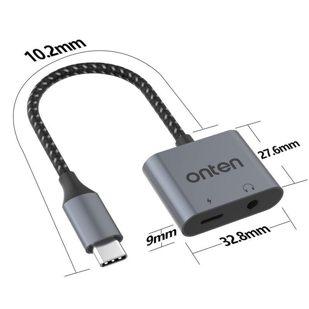 Adaptador Onten 288 C Tipo-C + 3.5MM vista 2 - MyTechCell Colombia