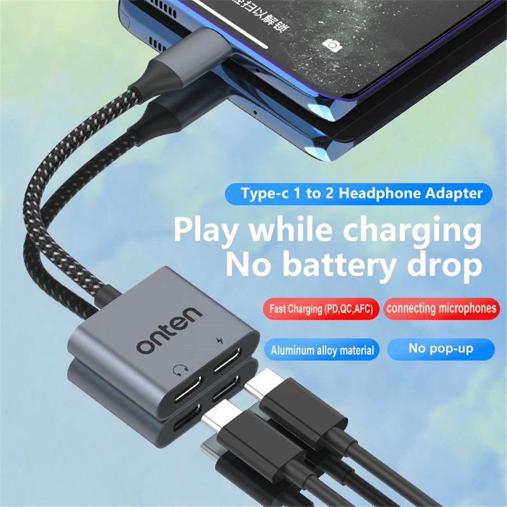 Adaptador Onten 290 C Tipo-C+C vista 3 - MyTechCell Colombia