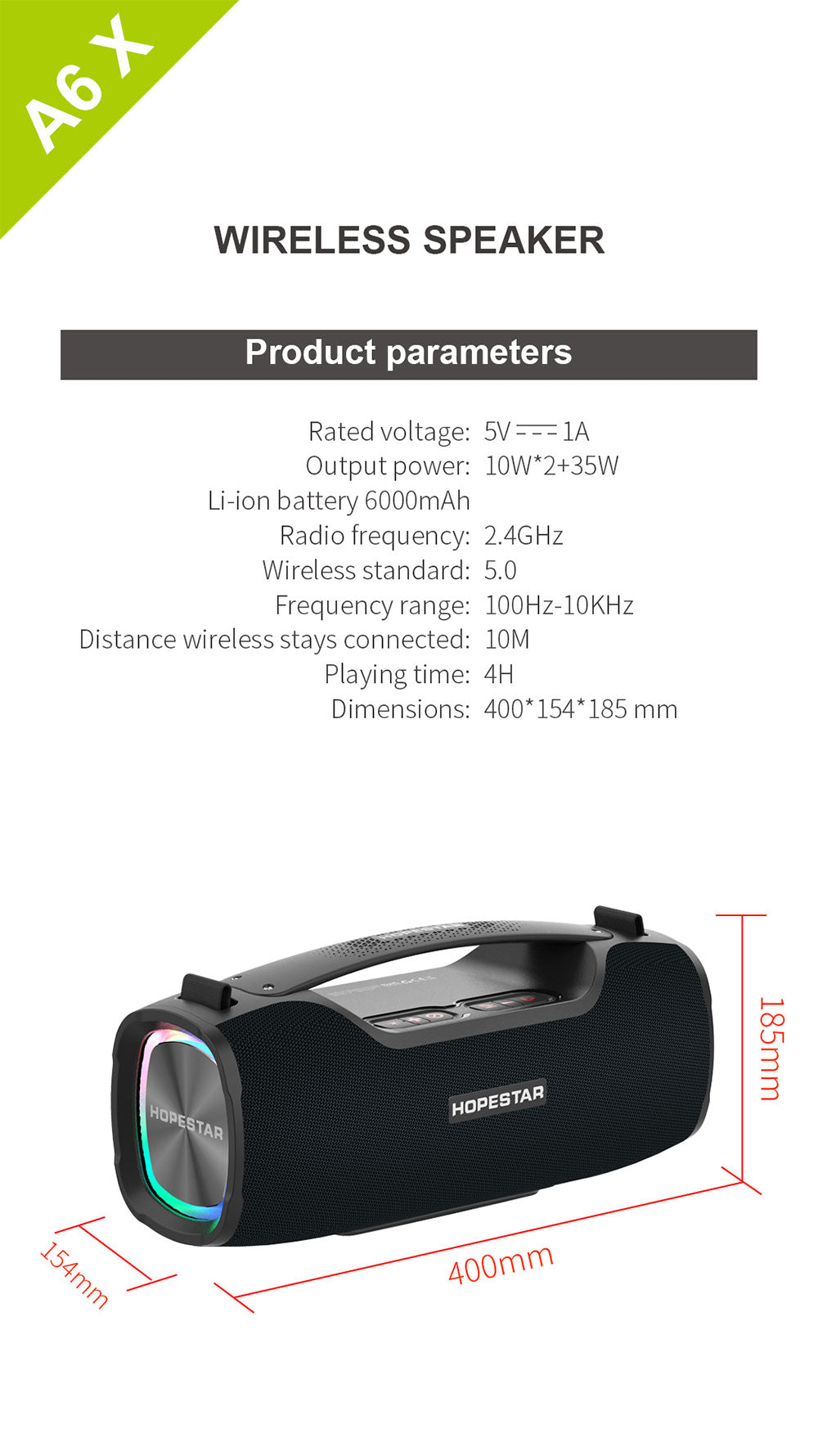 Parlante Hopestar A6X