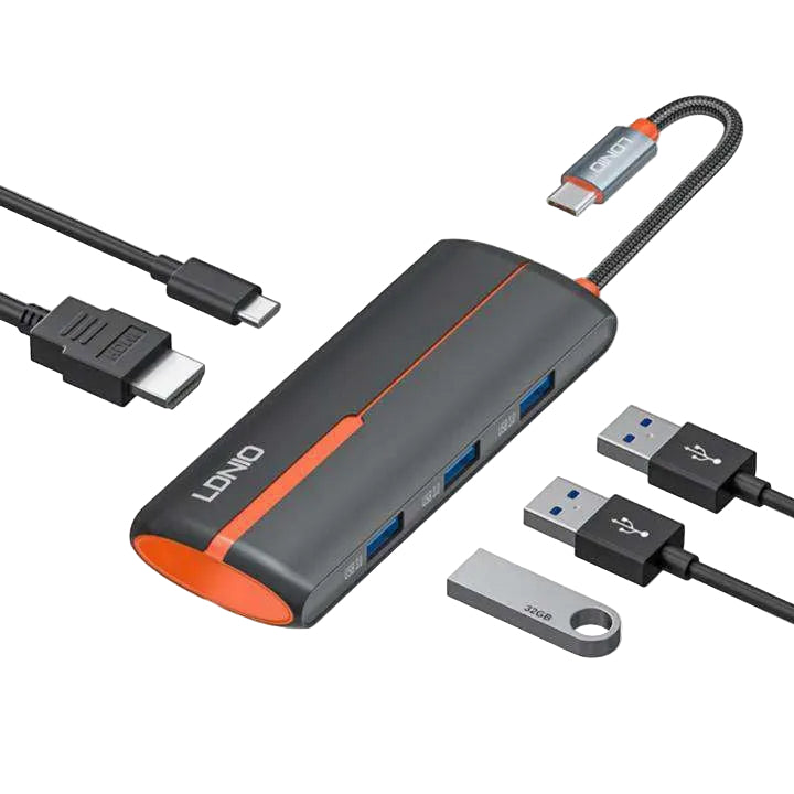 Hub USB-C LDNIO DS-25H 5 en 1 | HDMI 4K, USB 3.0 y PD 100 W - MyTechCell Colombia