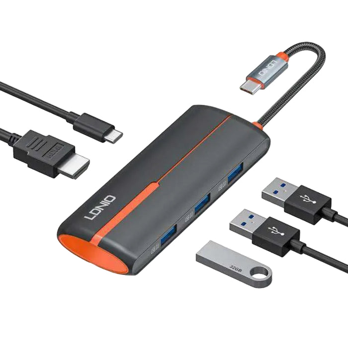 Hub USB-C LDNIO DS-25H 5 en 1 | HDMI 4K, USB 3.0 y PD 100 W