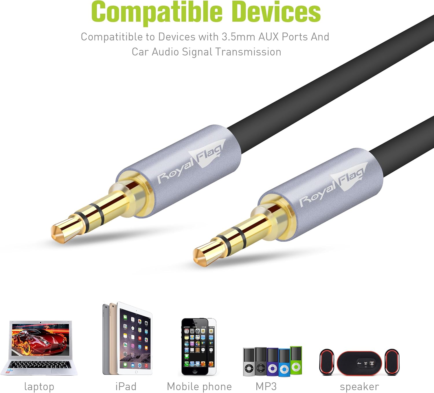 Cable Auxiliar Royal Flag vista 2 - MyTechCell Colombia
