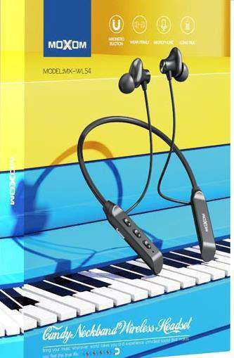 Audifonos Bluetooth Moxom MX-WL54 Con Banda Magnetica Para El Cuello