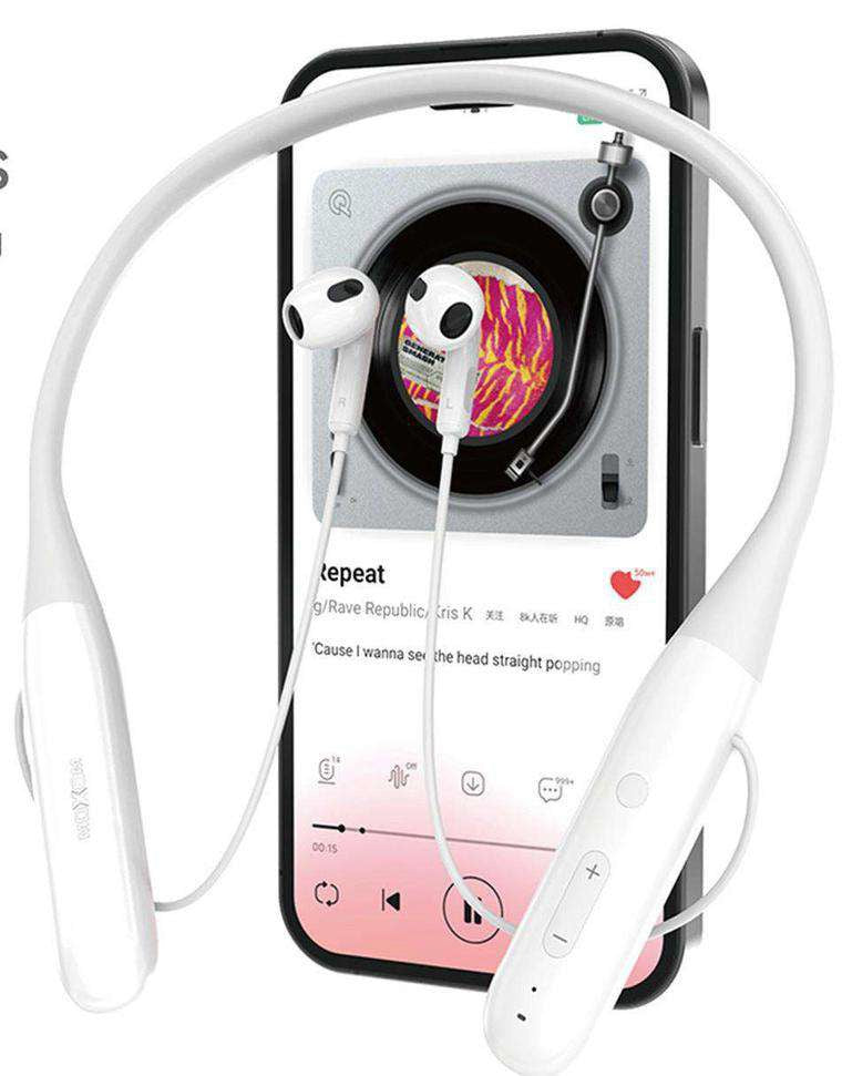 Audifonos Bluetooth Moxom MX-WL74 Con Banda Magnetica Para El Cuello