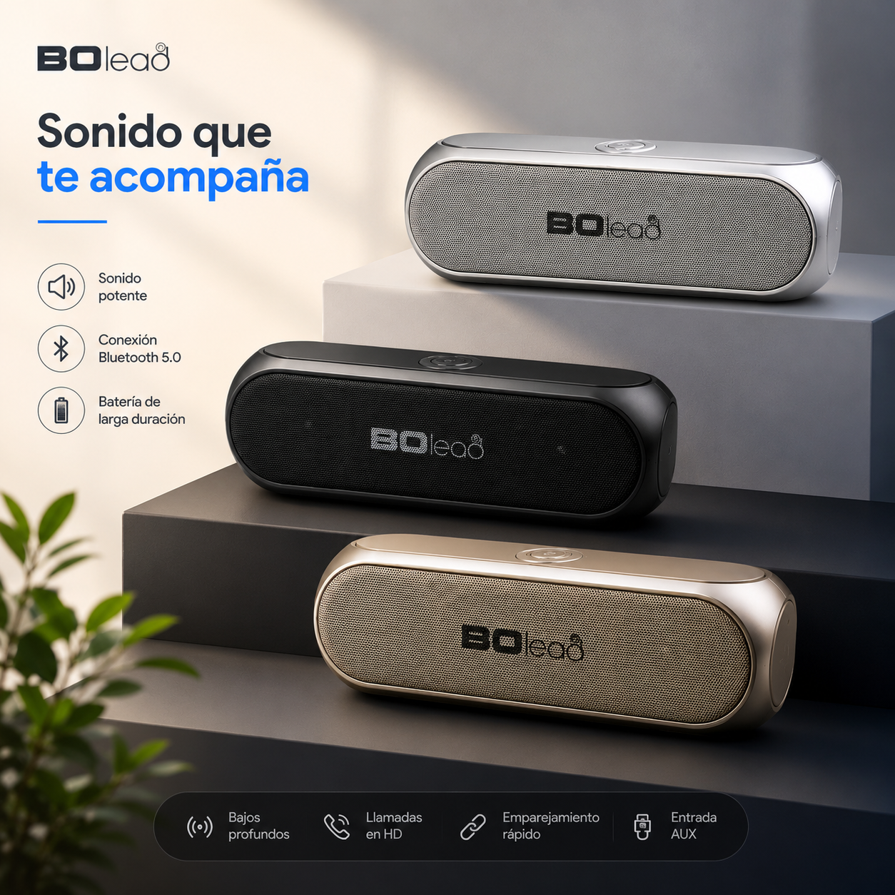 Parlante Bluetooth Bolead S7 | 10W | Radio FM | USB | Tarjeta TF | AUX