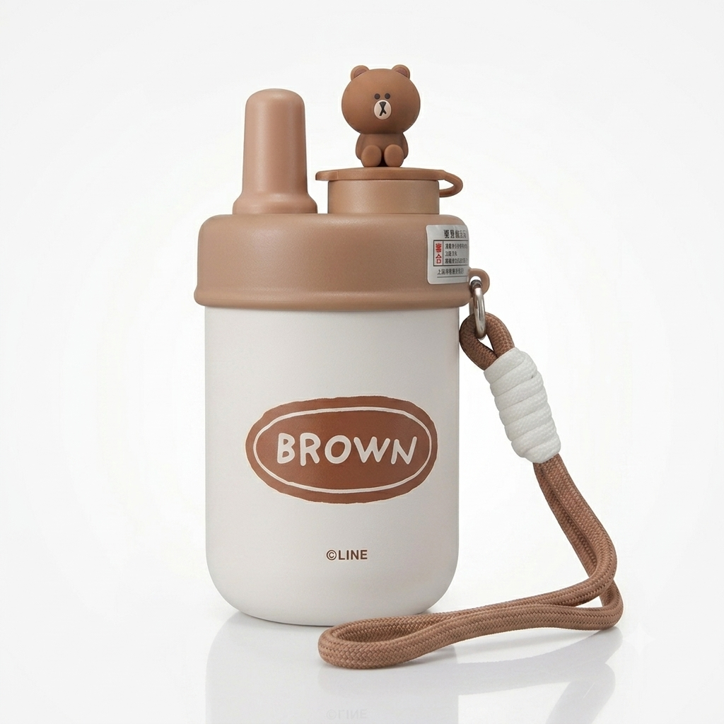Coffee Cup 400 ml | Acero Inoxidable 316L | Con Pitillo, Correa y Figura Decorativa