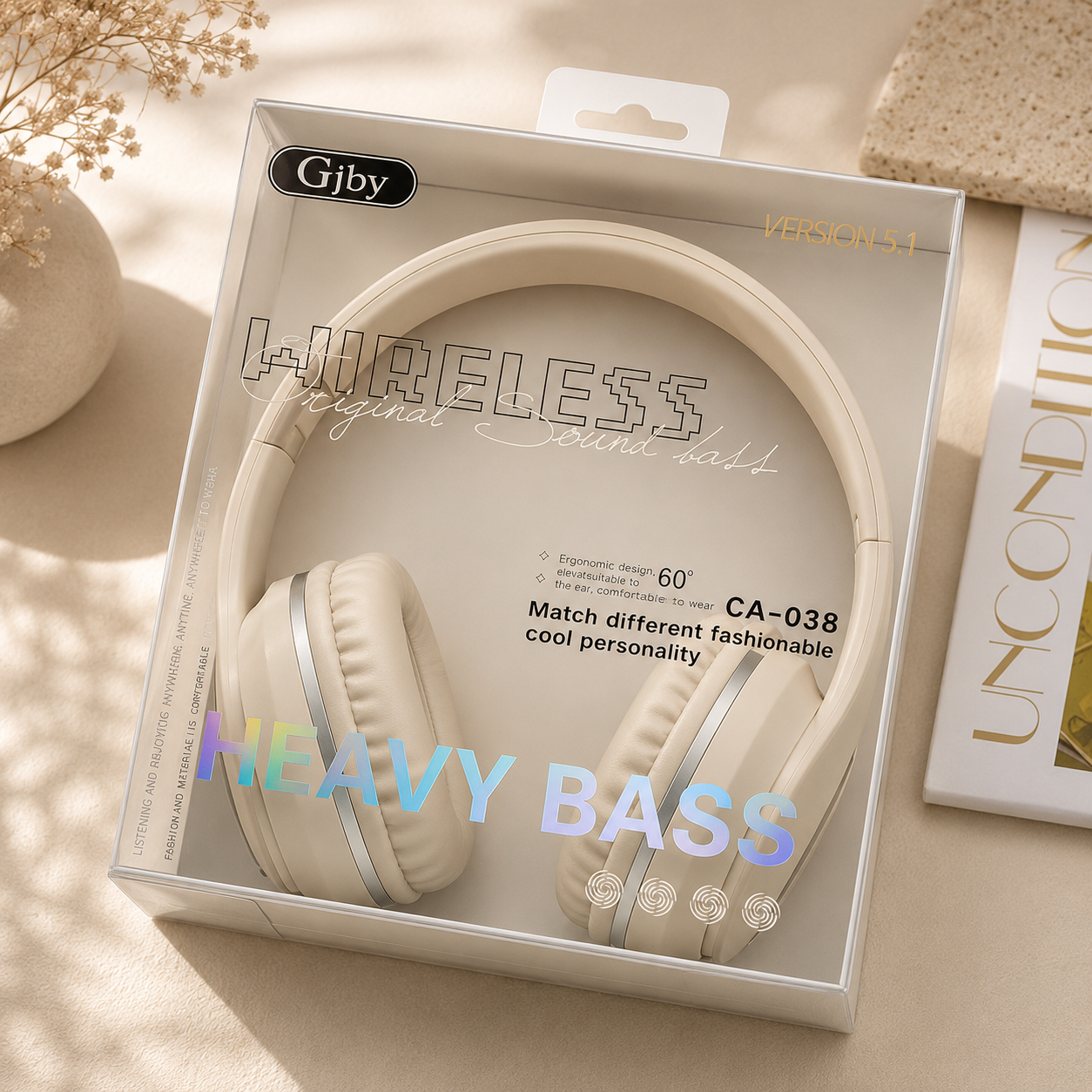 Audífonos Bluetooth GJBY CA-038 | Heavy Bass | Bluetooth 5.1 | Micrófono | Plegables