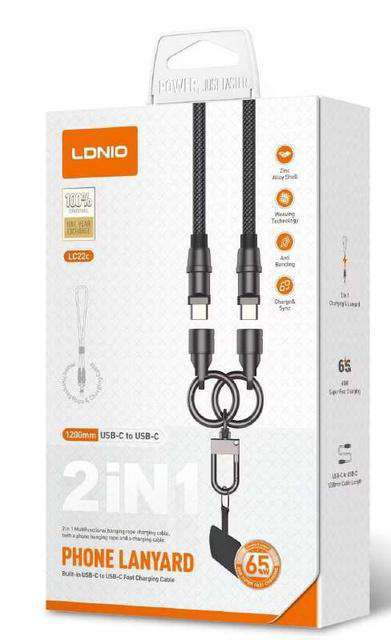 Cable Cuerda Ldnio LC22 Tipo-C Tipo c Tipo-C 30CM vista 2 - MyTechCell Colombia