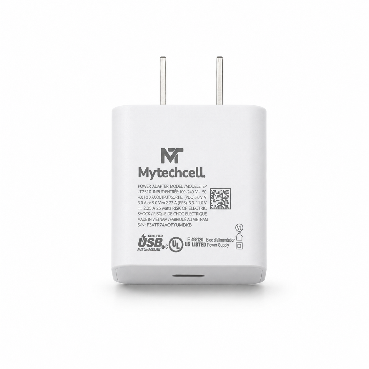 Cargador USB-C 25W de Carga Rápida MyTechCell