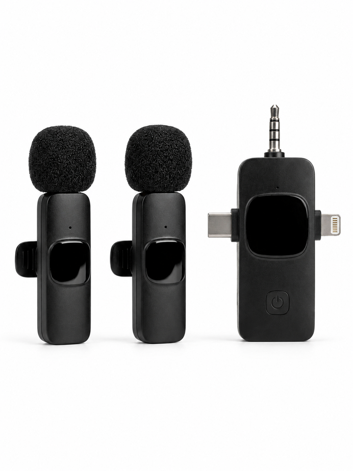 Micrófono Inalámbrico de Solapa Dual (SX26 USB-C + Lightning + 3.5 mm)