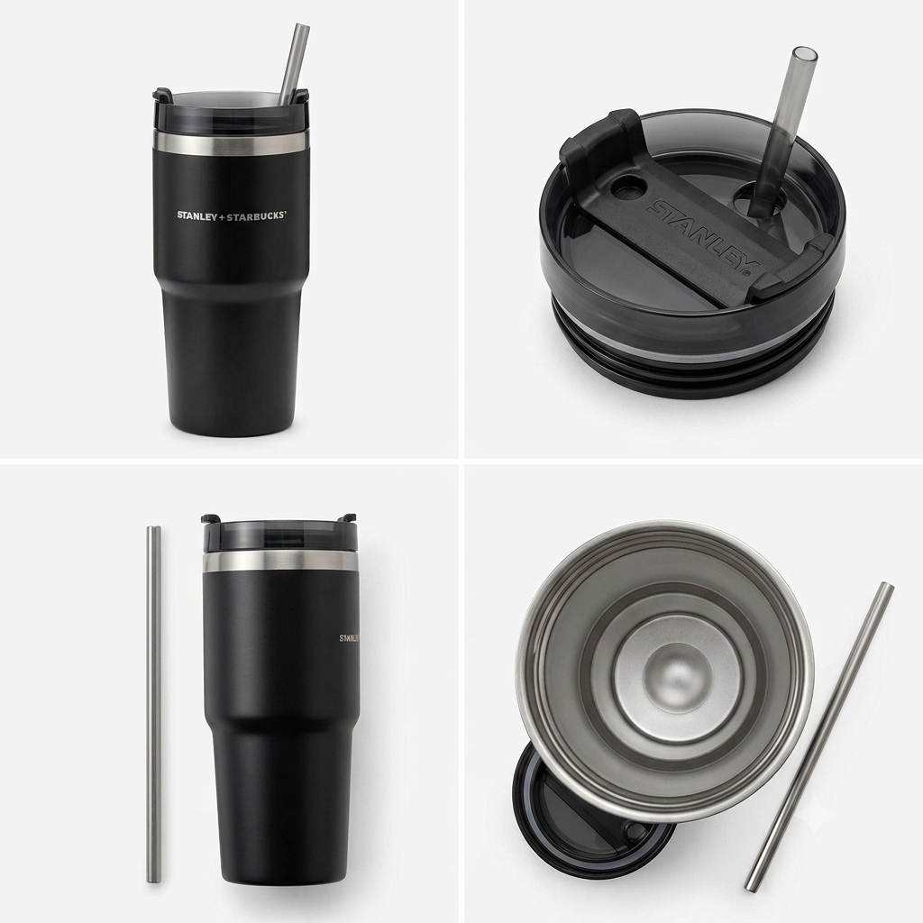 Vaso Térmico Starbucks 591 ml | Acero Inoxidable 304 | Con Pitillo Reutilizable