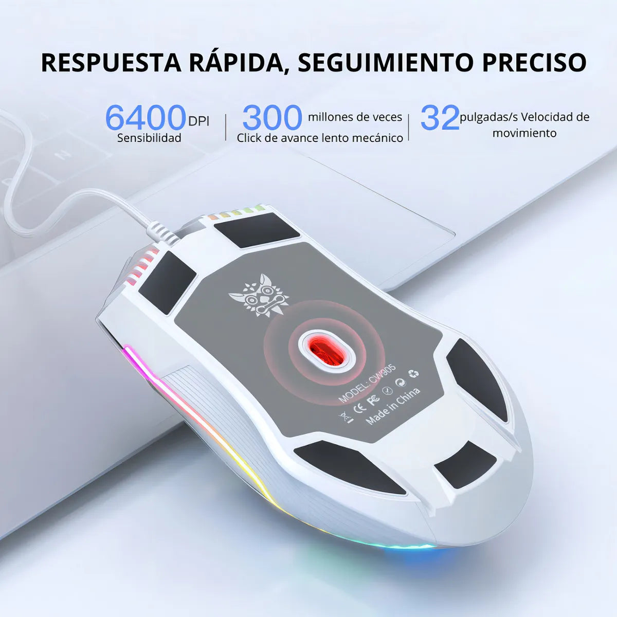 Mouse Gamer Bluetooth Onikuma CW905 vista 3 - MyTechCell Colombia