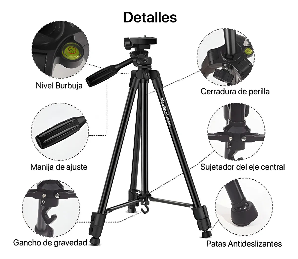 Trípode Profesional NeePho 910A para Celular y Cámara vista 3 - MyTechCell Colombia
