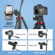 Trípode Profesional NeePho 910A para Celular y Cámara vista 2 - MyTechCell Colombia