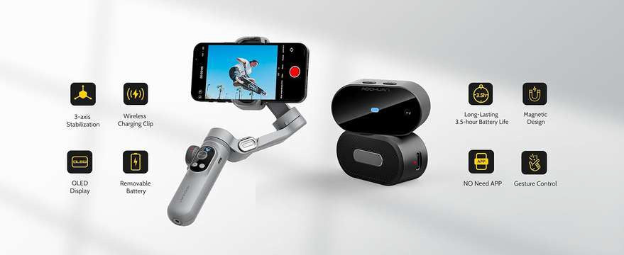 Estabilizador Aochuan Smart X PRO + IA vista 4 - MyTechCell Colombia