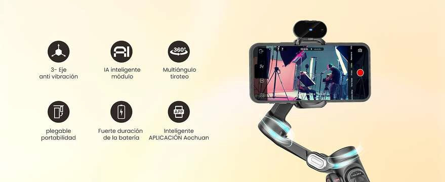Estabilizador Aochuan Smart XE + IA vista 3 - MyTechCell Colombia