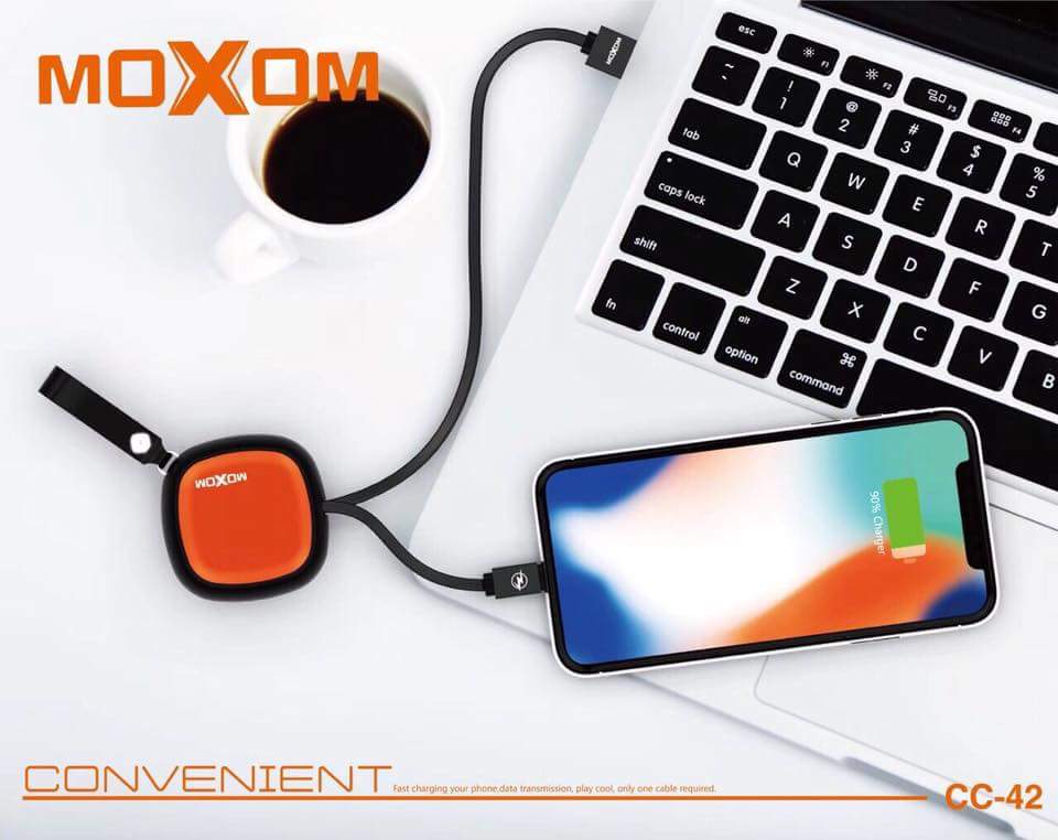 Cable Moxom CC42 Lightning Negro