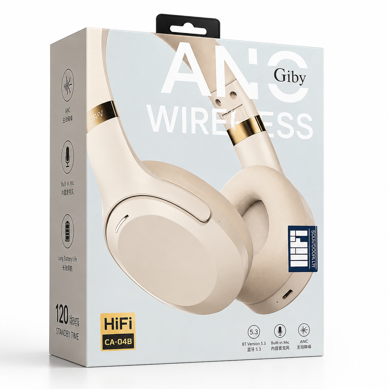 Audífonos Bluetooth GJBY CA-048 ANC | Driver de 40 mm y Hasta 37 Horas