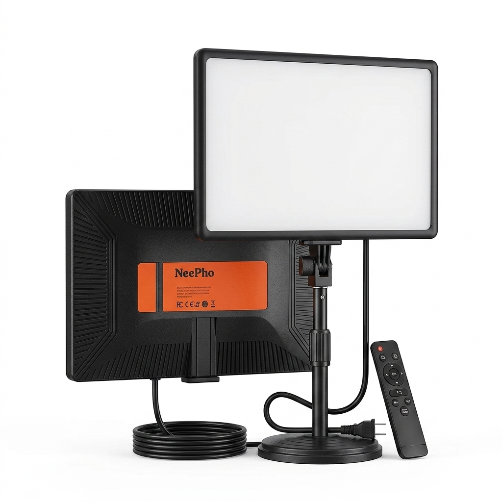 Panel de Iluminación LED RGB NeePho NP-19RGB con Trípode y Control Remoto