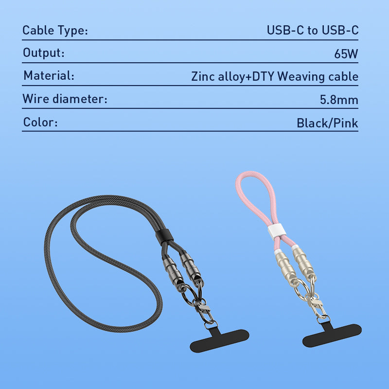 Cable correa LDNIO LC22C USB-C a USB-C 65 W | 1,2 m - vista 5 - MyTechCell Colombia