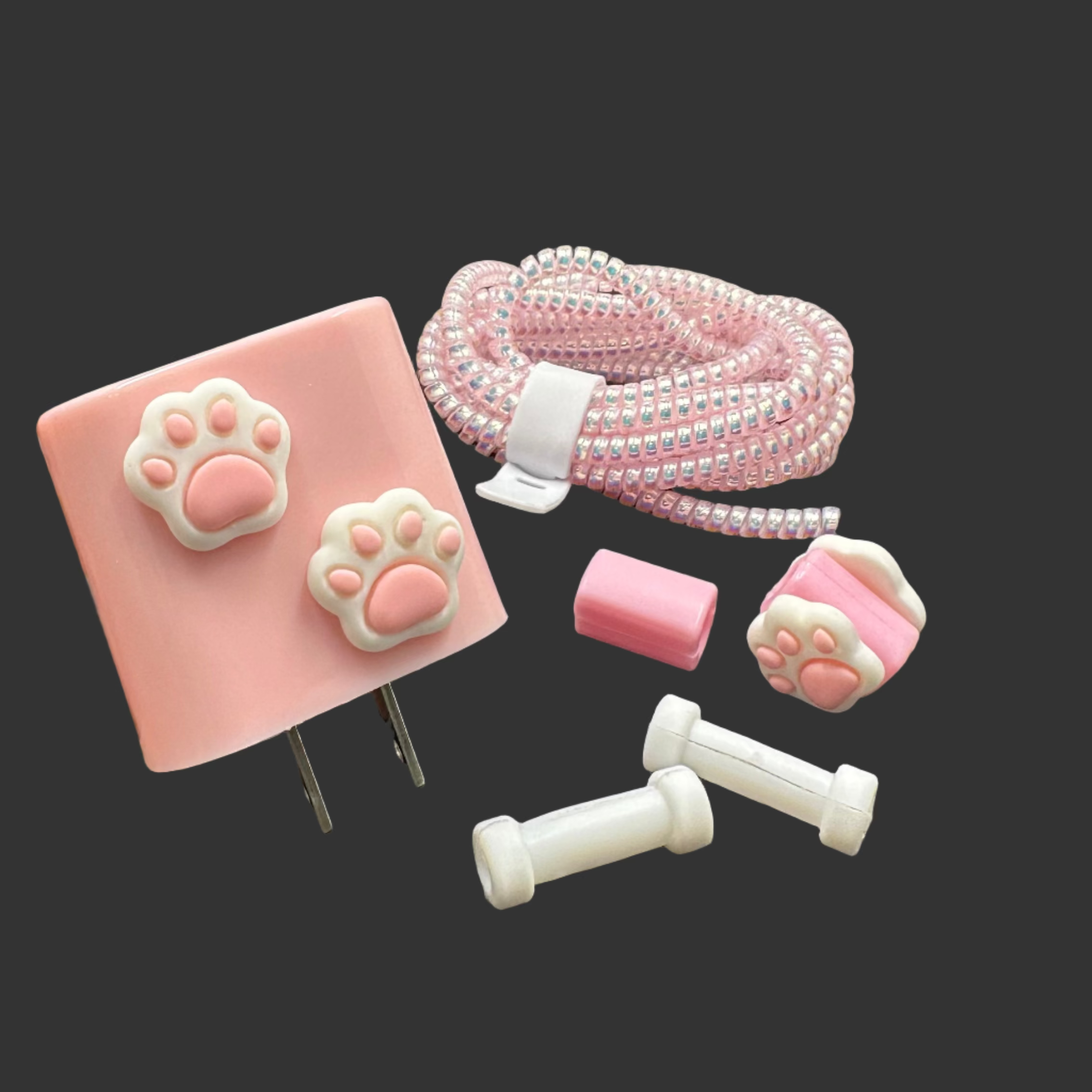 Protector Cargador Iphone 20w Huellas Rosadas