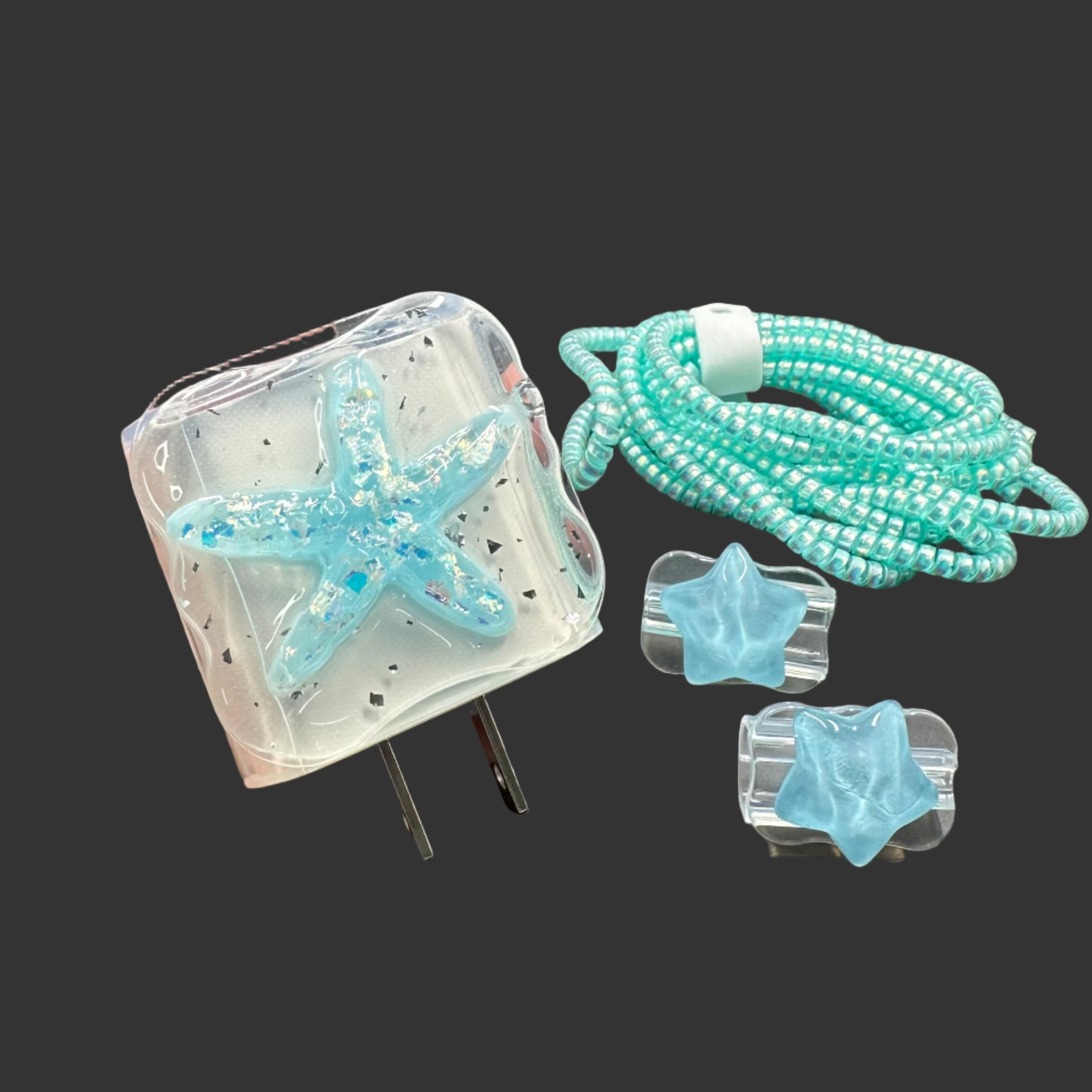 Protector Cargador Iphone 20w Estrella de Mar Azul