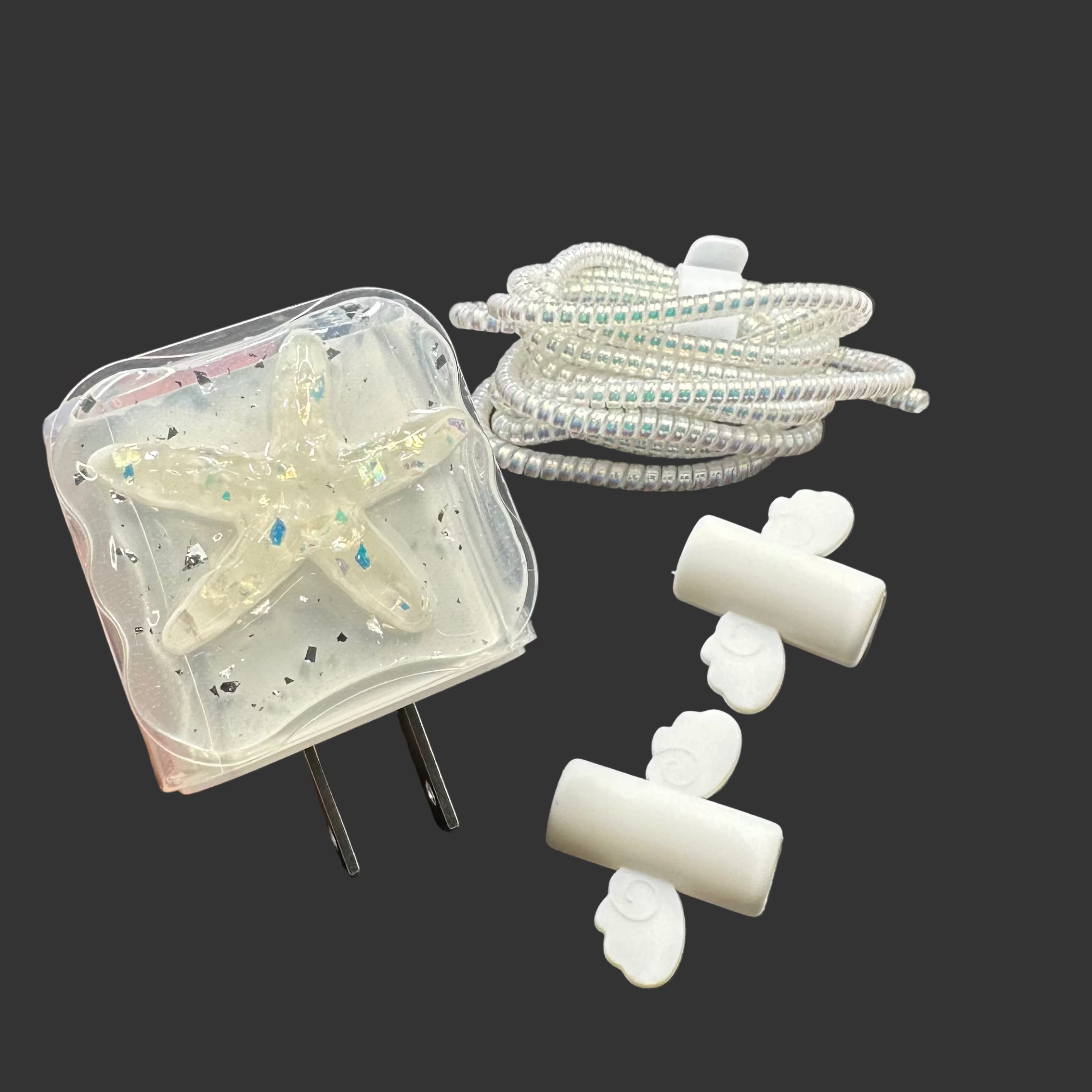 Protector Cargador Iphone 20w Estrella de Mar Blanca