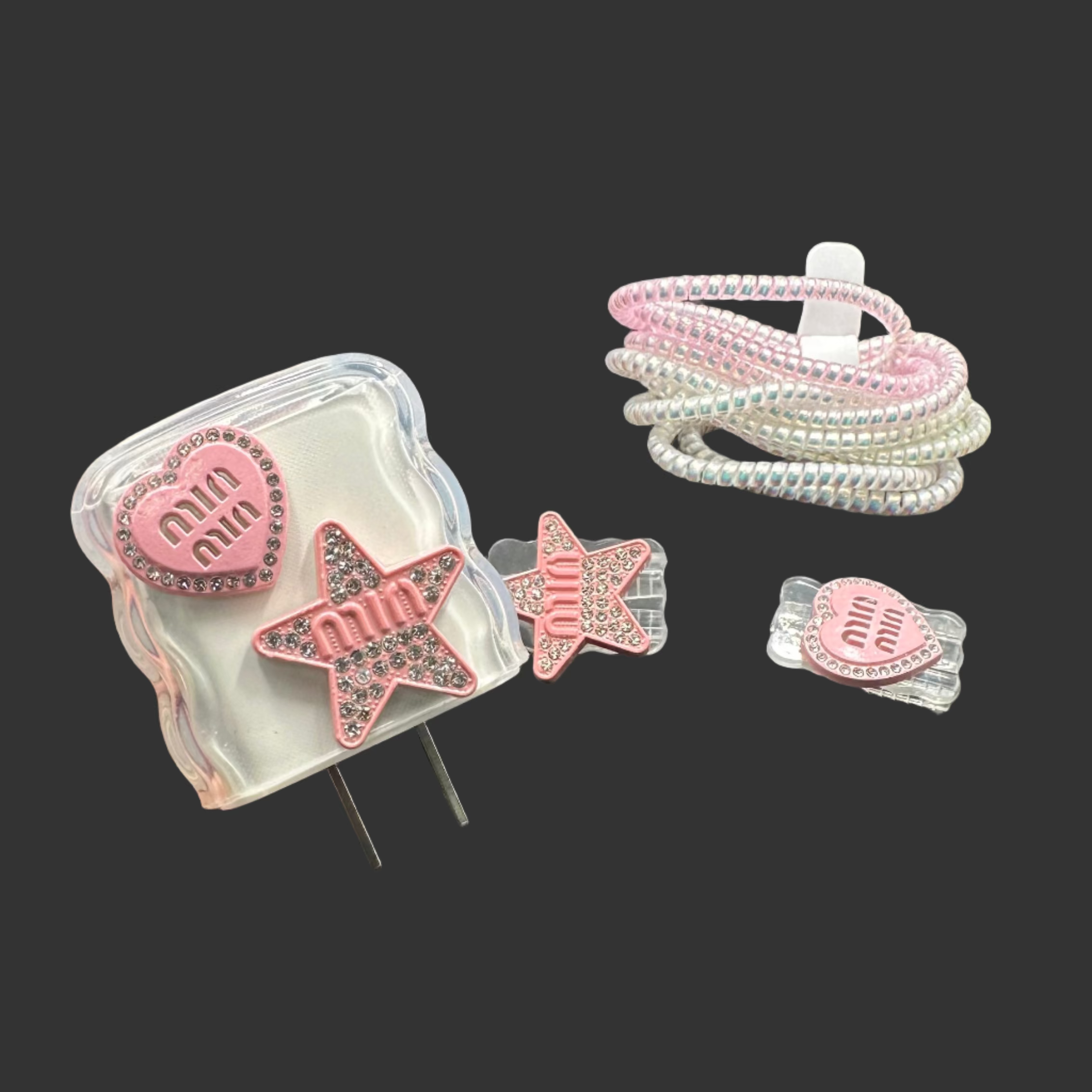 Protector Cargador Iphone 20w MiuMiu Letras