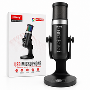 Micrófono USB Jmary MC-PW9 RGB | Cardioide | USB Tipo-C | Monitor de Audífonos | Streaming y Podcast