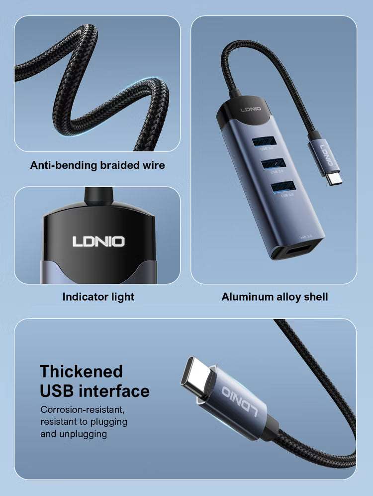 Multipuerto USB LDNIO DS-134 vista 4 - MyTechCell Colombia