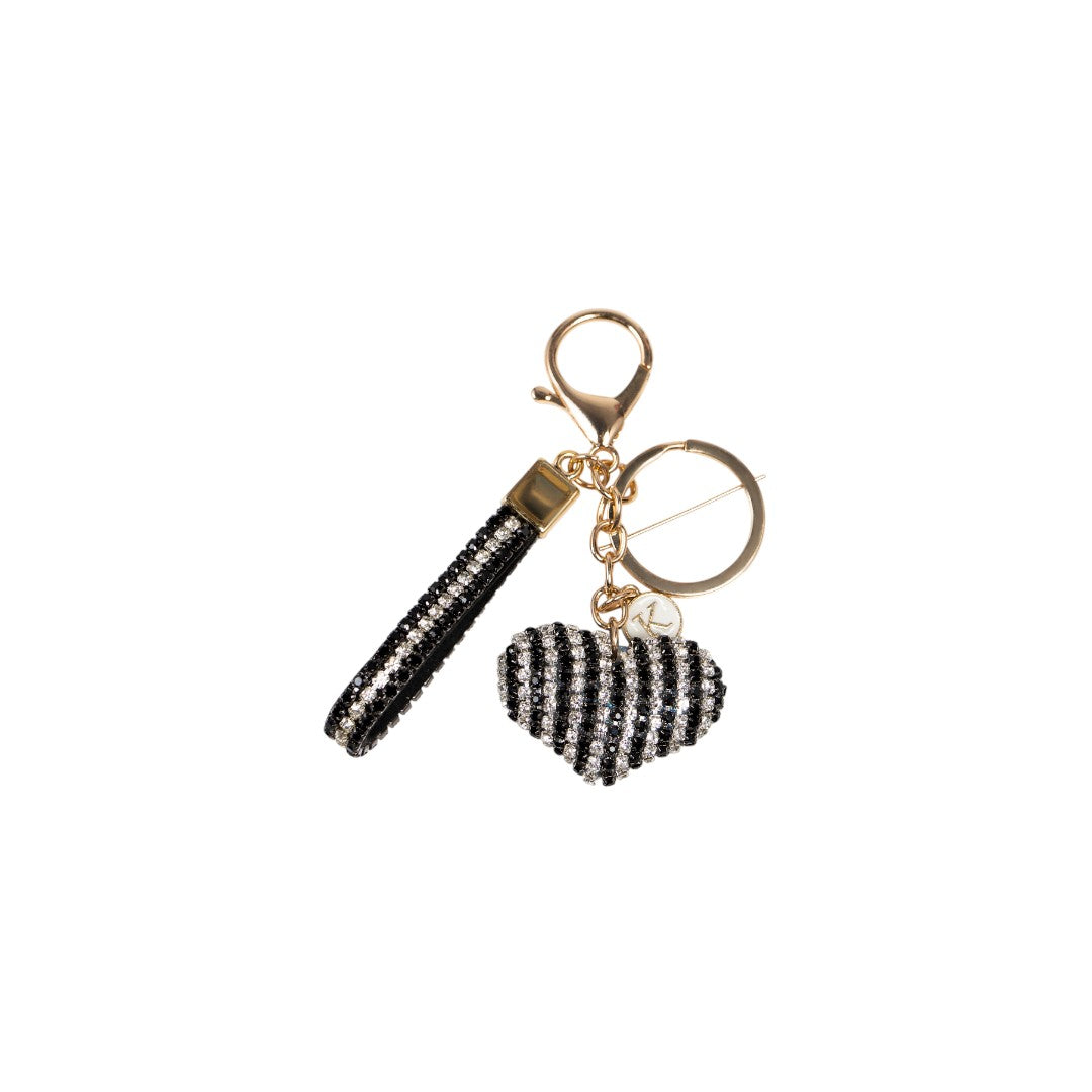 Llavero Piedras Corazones Rayas