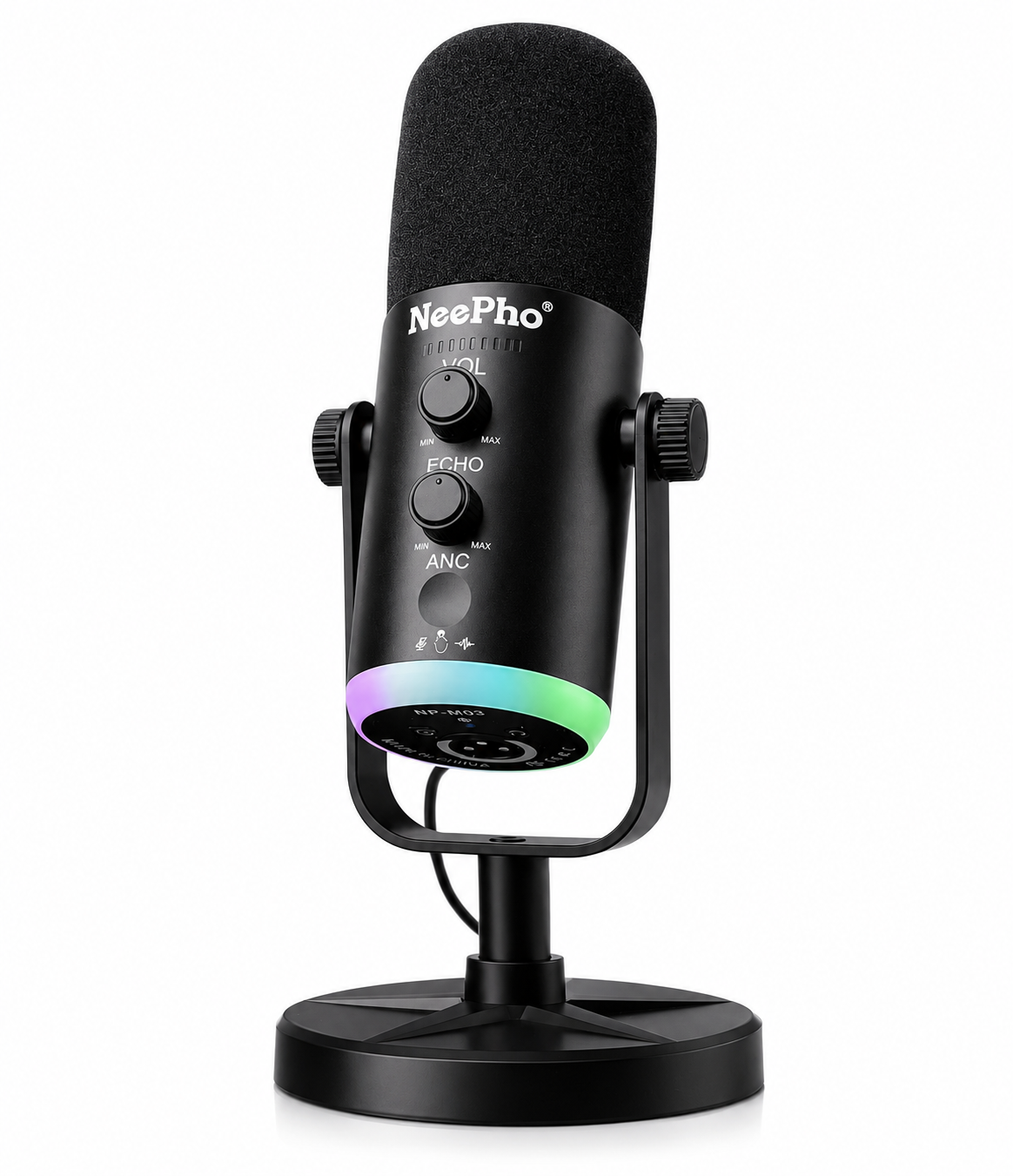 Micrófono Inalámbrico NeePho NP-M03 | 2.4 GHz | USB-C | XLR | ANC | RGB | 48V Phantom