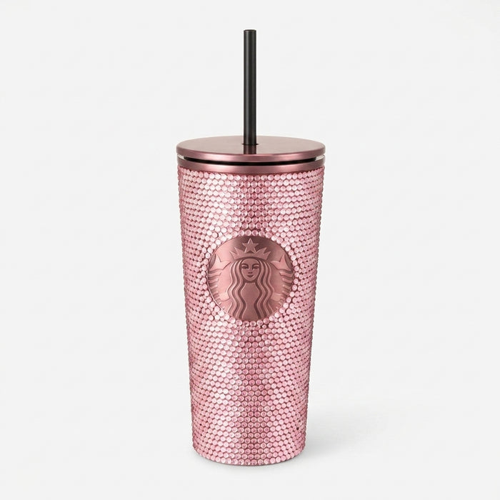 Termo Starbucks x BLACKPINK con Cristales | Vaso Térmico con Pitillo Reutilizable | Edición Coleccionable