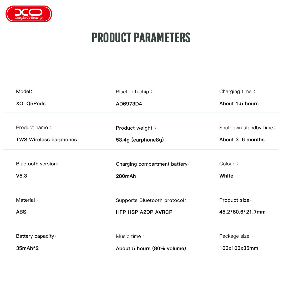 AirPods XO Q5 vista 8 - MyTechCell Colombia