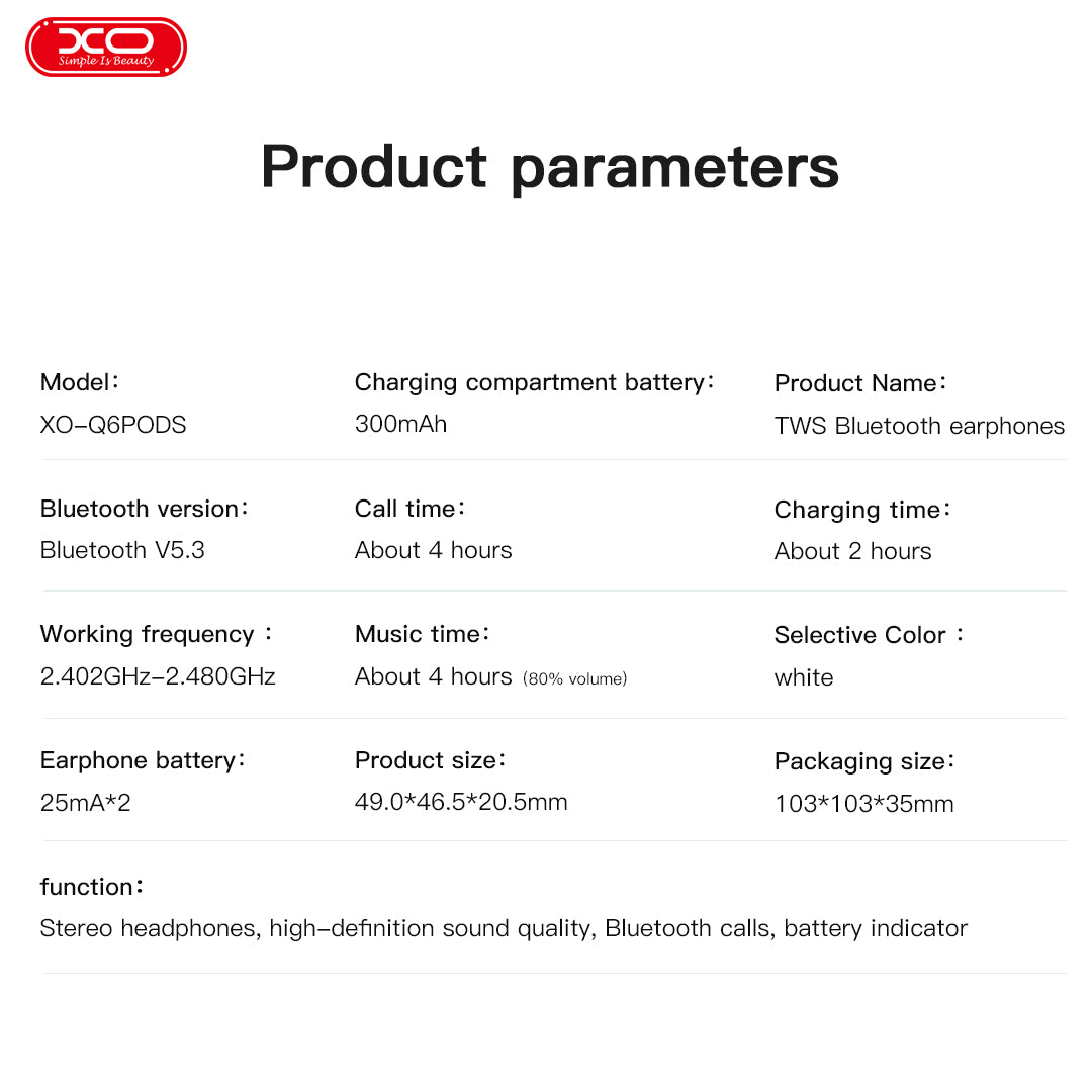 AirPods XO Q6 Pro vista 7 - MyTechCell Colombia