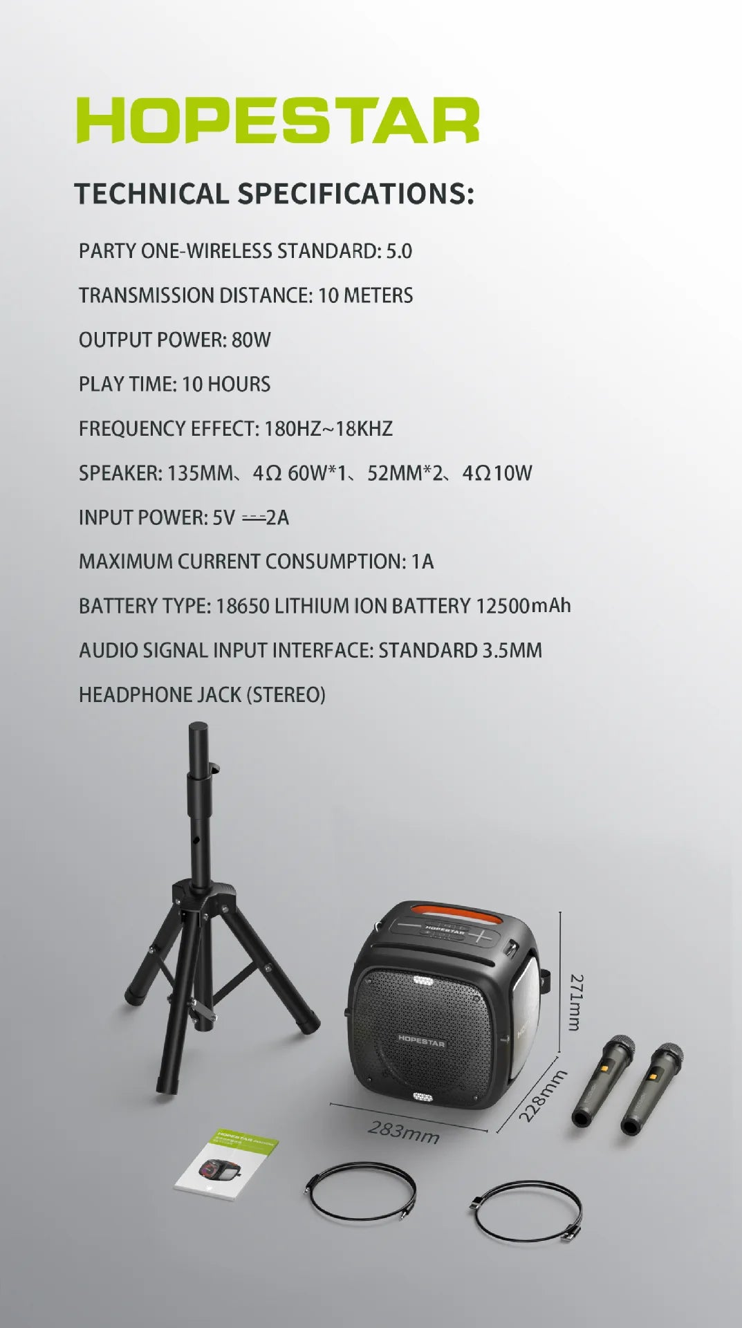 Parlante Hopstar Party One Negro