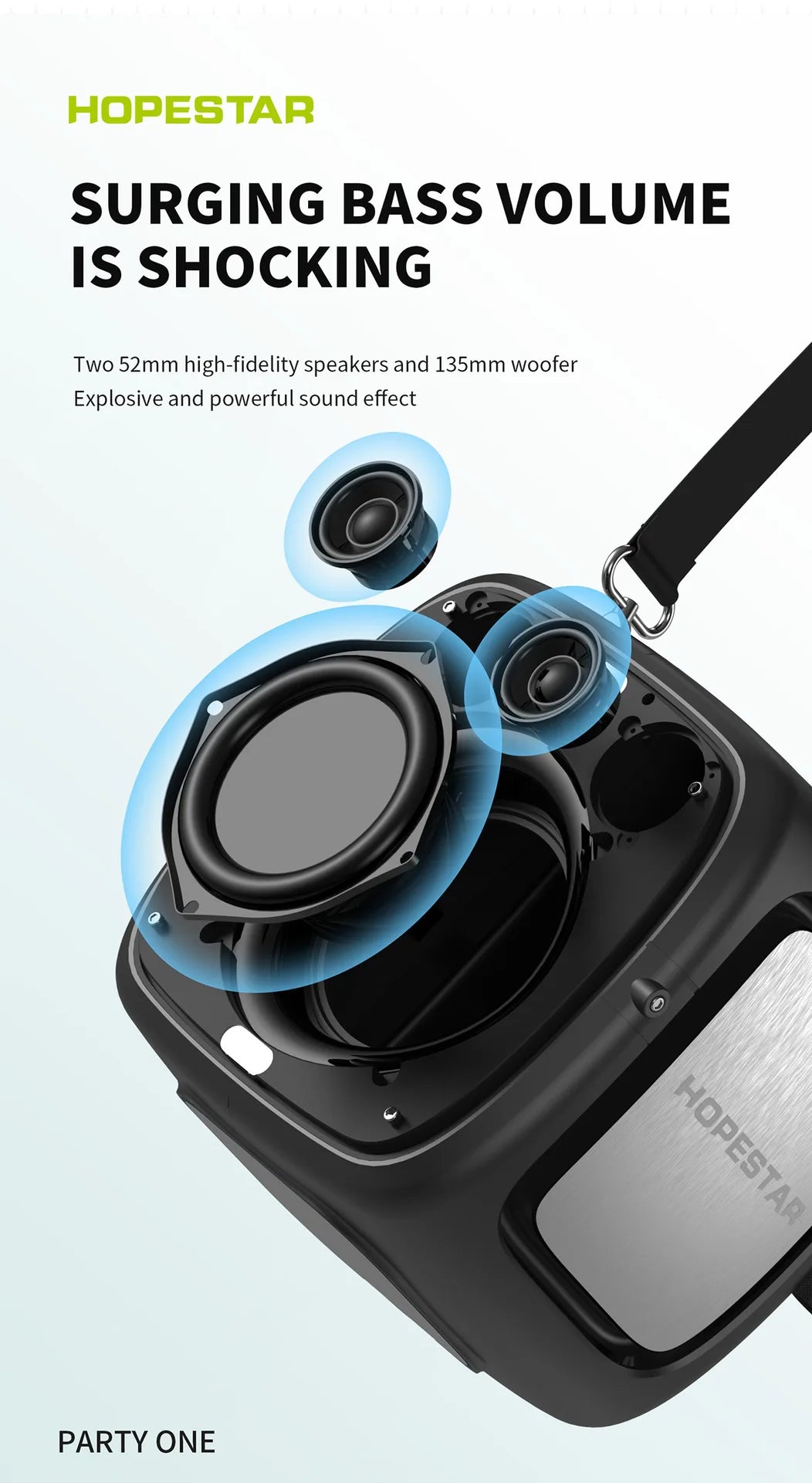 Parlante Hopstar Party One Negro