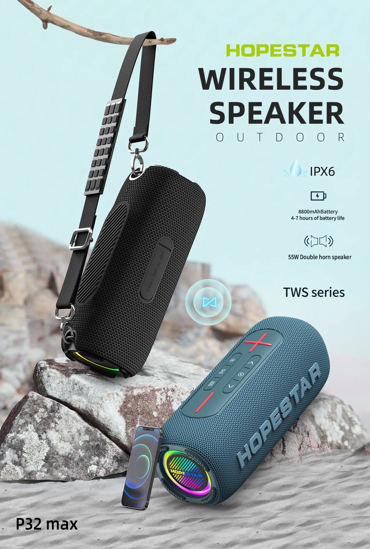 Parlante Hopestar P32 Max vista 4 - MyTechCell Colombia