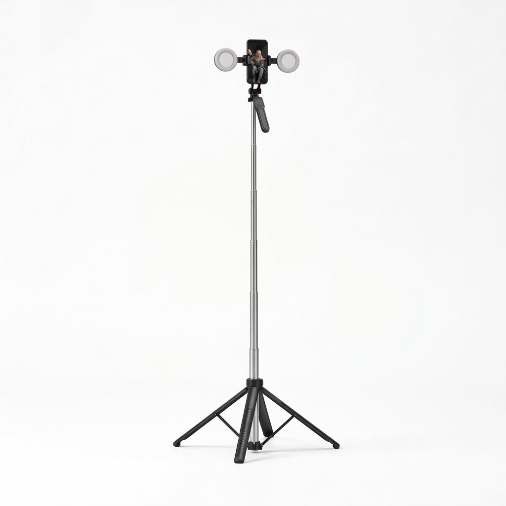 Selfie Stick NeePho NP-L26S | Trípode 1.85 m | Seguimiento Facial | Luz LED | Control Remoto Bluetooth