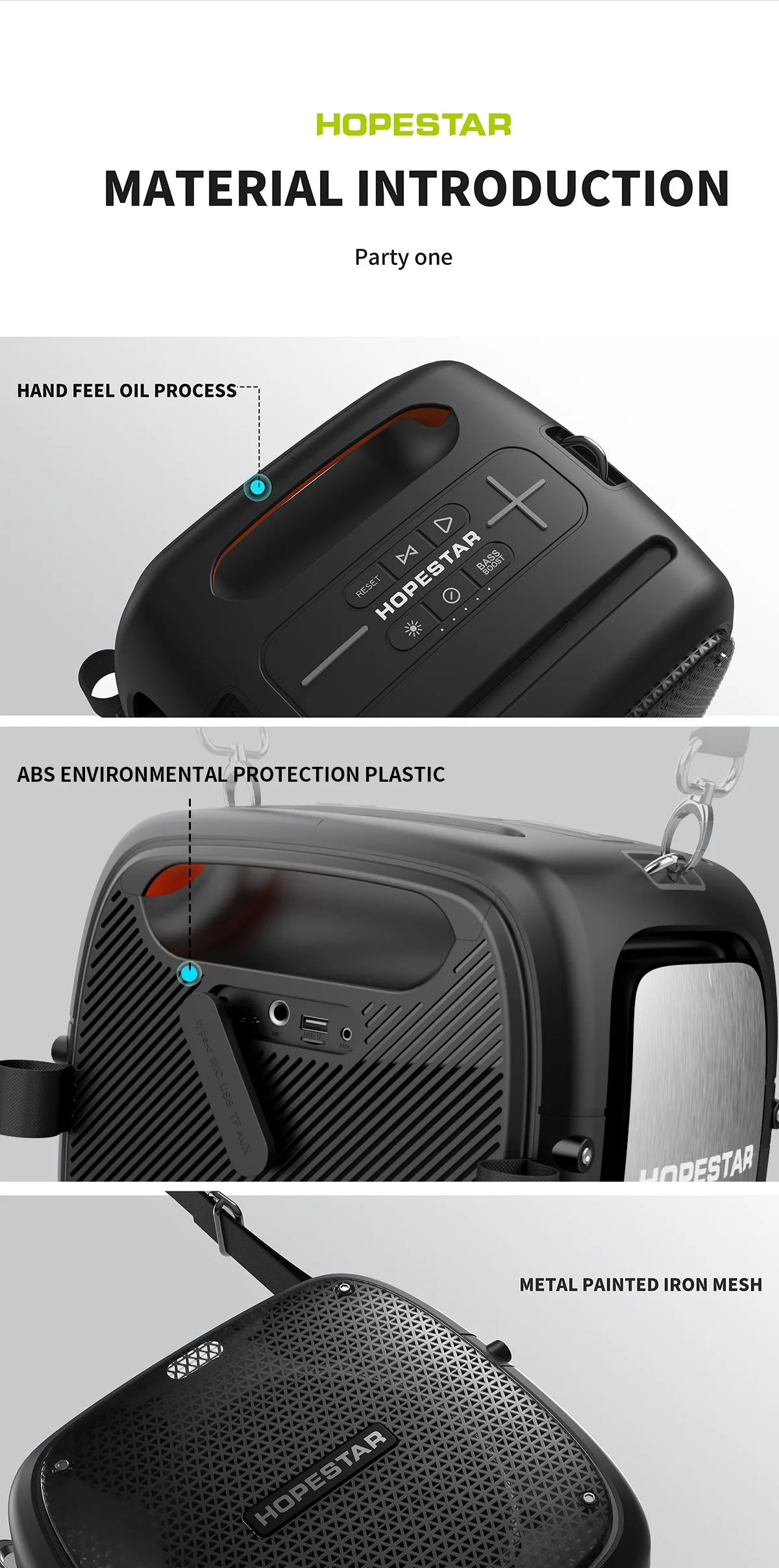 Parlante Hopstar Party One Negro